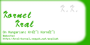 kornel kral business card